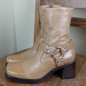 DURANGO VINTAGE TAN HARNESS MOTO ENGINEER BOOTS